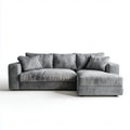 Divano angolare con chaise longue destra grigio 260 x 160 x 85 cm poliestere effetto velluto a L