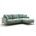Divano angolare con chaise longue verde 250 x 160 x 85 cm in poliestere a L