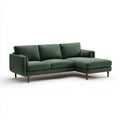 Divano angolare 3 posti verde in poliestere con penisola destra 230 x 150 x 85 cm