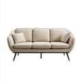 Divano 3 posti beige in poliestere con gambe in acciaio 210 x 85 x 80 cm