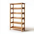 Libreria a 6 ripiani naturale 80 x 35 x 180 cm in rovere massello rettangolare