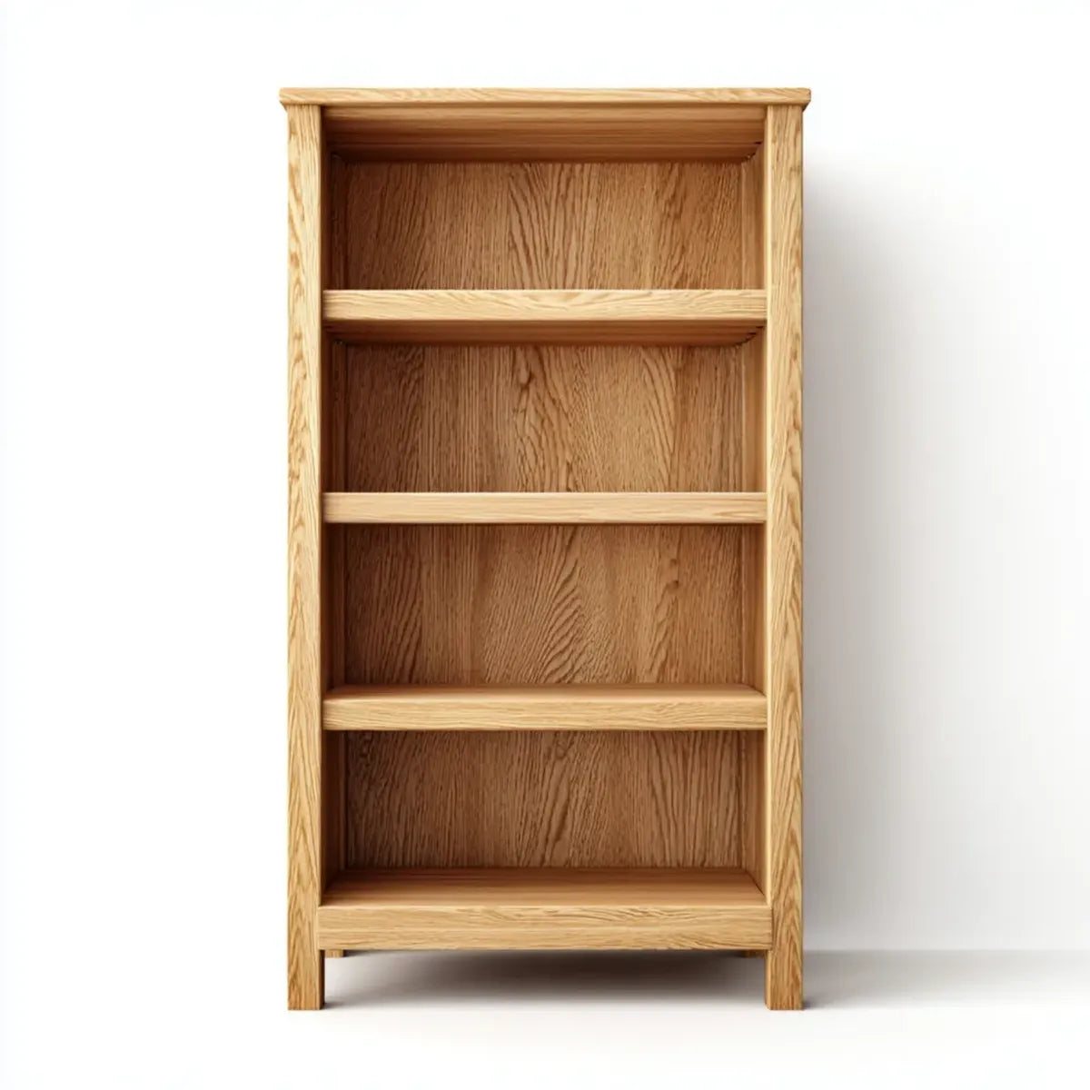 Libreria a 4 ripiani rovere naturale 80 x 30 x 150 cm in legno massello rettangolare