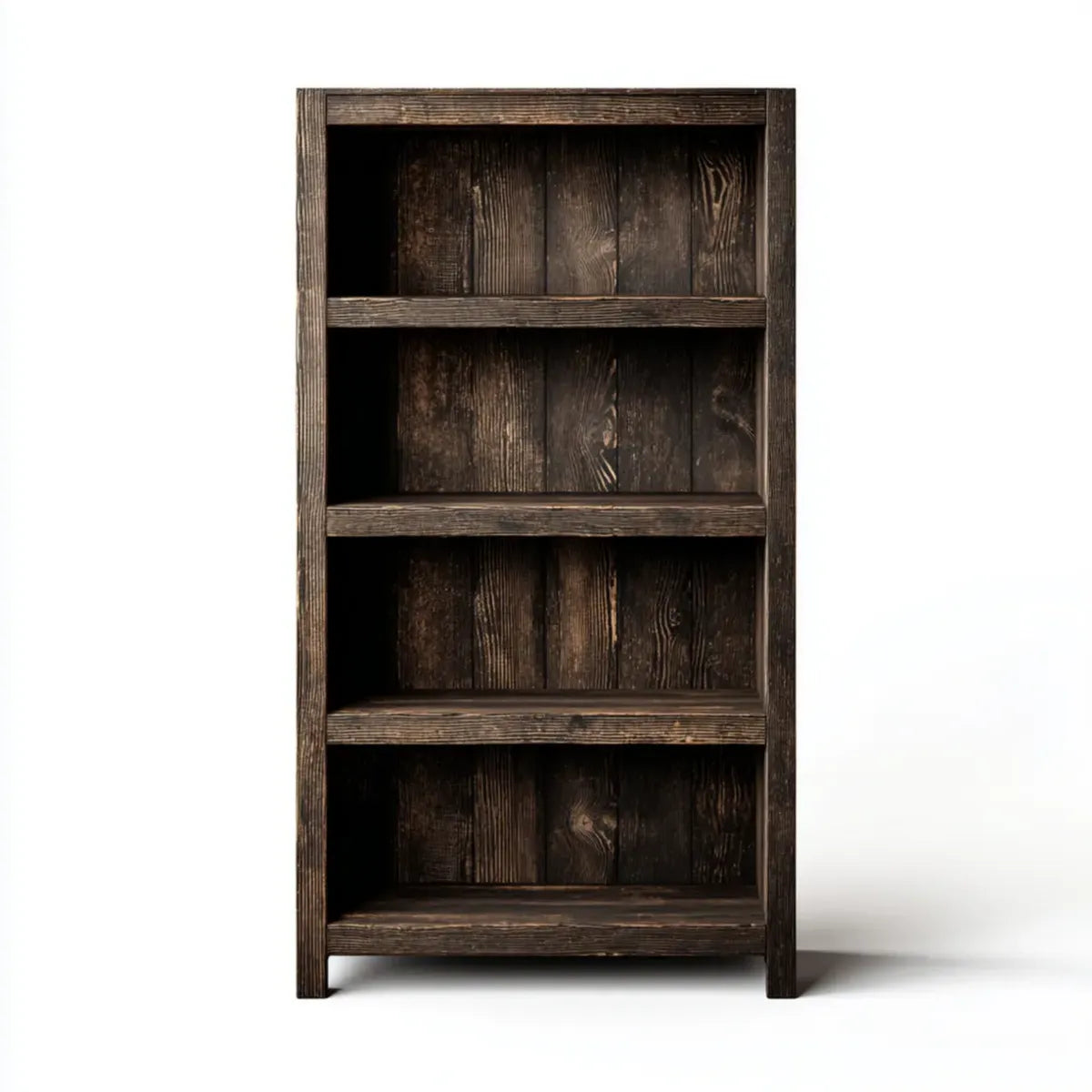 Libreria a 4 ripiani marrone scuro 80 x 30 x 180 cm in legno massello di pino rettangolare
