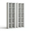 Set 2 librerie a scaffale bianche 60 x 24 x 180 cm in pannello truciolare melaminico rettangolari con 20 vani