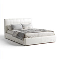 Letto matrimoniale bianco 160 x 200 cm in pelle sintetica PU rettangolare