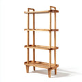 Libreria a 4 ripiani in bambù naturale 70 x 35 x 160 cm