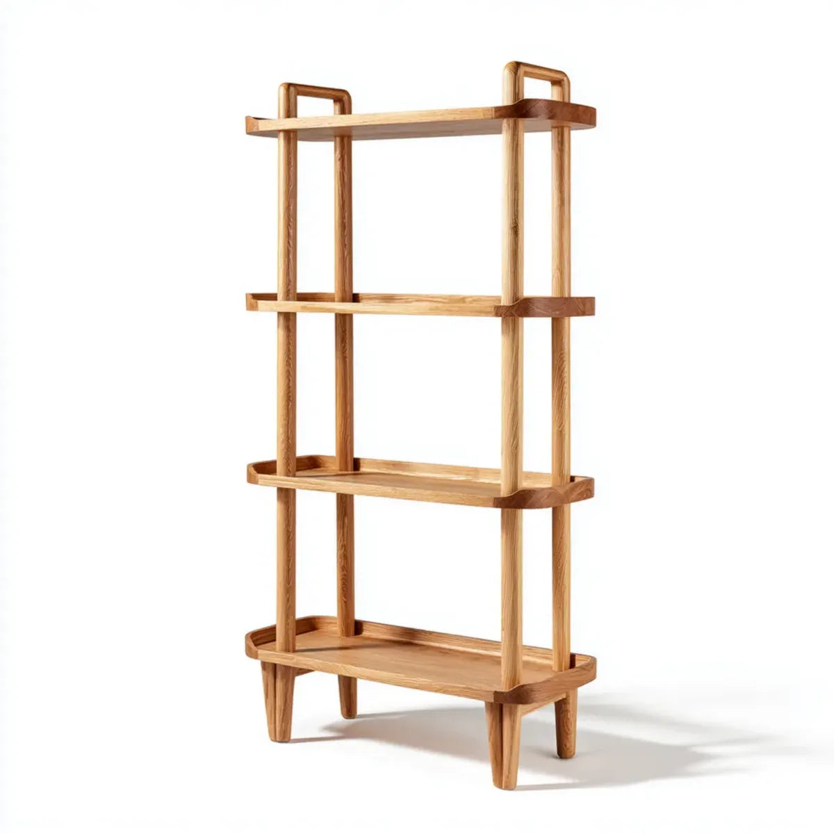 Libreria a 4 ripiani in bambù naturale 70 x 35 x 160 cm