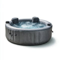 Spa idromassaggio gonfiabile rotonda grigio antracite in PVC 180 x 65 cm per 4 persone